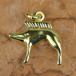 CELTIC BOAR, Neuvy-en-Sullias, Gold plated pendant