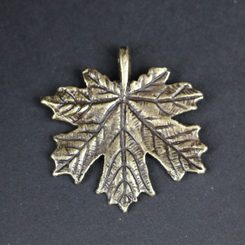 Maple Leaf, zinc pendant, antique brass