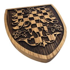 CZECH LION, medieval coat of arms in shield 20cm