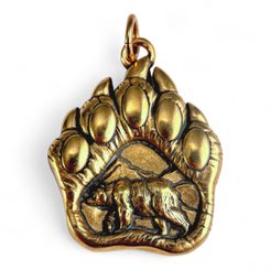 BEAR - bear track, berserker pendant, bronze