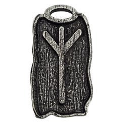 ALGIZ - rune amulet zinc antique silver