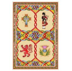 Kitchen towel with motifs of Scottish symbols