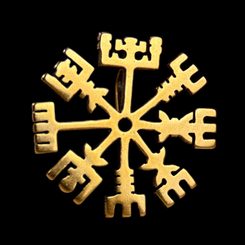 VEGVÍSIR, isländische Schutzrune, Anhänger, Bronze
