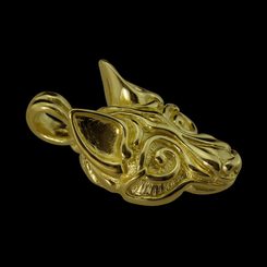 FENRIR, Norse Wolf Pendant, 14K gold