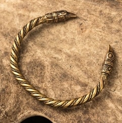 Corbeau, corneille, Viking, bracelet, laiton