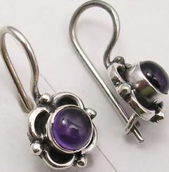 FLAVIA, silver earrings, amethyst, Ag 925/1000
