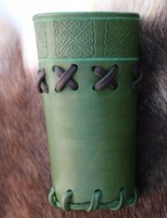 LEATHER DICE CUP Celtic Green