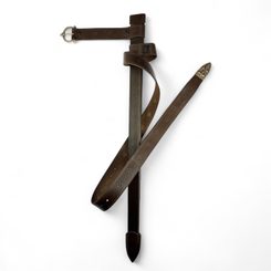 Einhandschwertbezug, Leder, Fleur de Lis