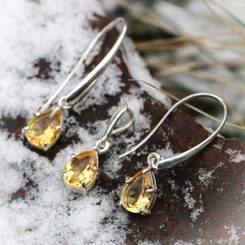 SINOPE pendant and earrings, silver 925 citrine, set