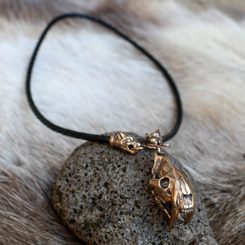 Parasaurolophus, silver dinosaur pendant, Ag 925