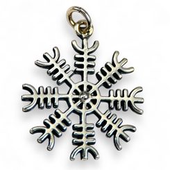 Aegishjalmur, isländische magische Rune, Amulett, Silber 925
