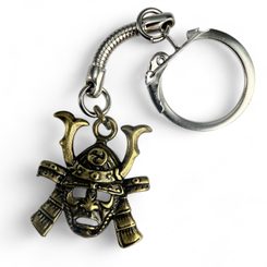 Samouraï, porte-clés, zinc vieux laiton
