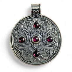 BATTERSEA, luxury Brythonic jewel inspired by the find, gemstones, pendant, silver 925, 11 g