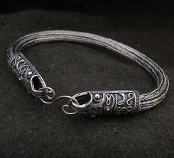 Tricot viking, bracelet, argent 925