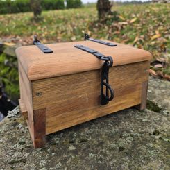 Historical medieval chest, wooden