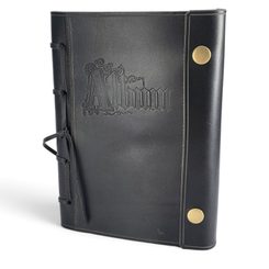 Leather notebook, unlined, black