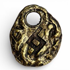 JERA, runic amulet, old brass