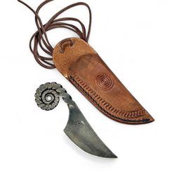 MINOTAUTR hand forged neck knife with sheath