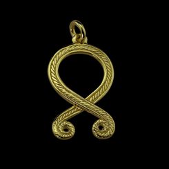 TROLL CROSS, Odal Rune, pendant, 14K gold