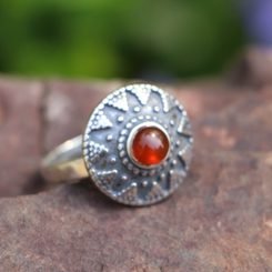 SLAVIC RING with HESSONITE