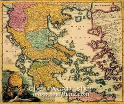 MAP OF GREECE, historical map, replica