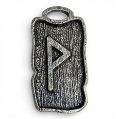 WUNJO, rune pendant, zinc