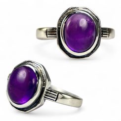 Medieval silver ring, amethyst, Ag 925/1000