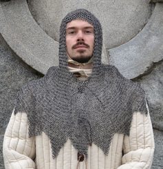 Riveted Chainmail Coif, ZigZag, 8 mm