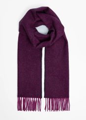 Irish Scarf, Foxford Magenta Juniper Herringbone Lambswool