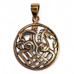 ODIN and SLEIPNIR, bronze pendant