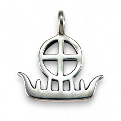 SUN BOAT, silver pendant
