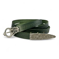 BORRE Wikinger Gürtel verziert, grün, antik silber