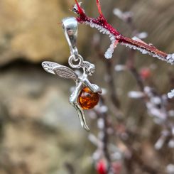 KUPALA, amber, earrings, green, sterling silver