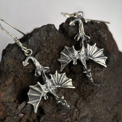 DRAGONS - silver earrings Ag 925
