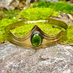 GRACIA - Crown, brass, moss green