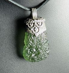 Corpula, bijou en argent de luxe avec Moldavite tchèque, Pendant AG 925