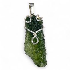 ALBA, pendentif - Moldavite, argent 925/1000
