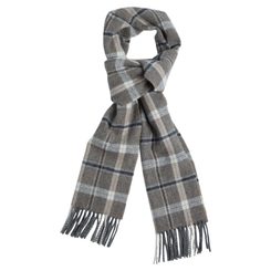 Irish Scarf, Foxford Grey and Mink Check