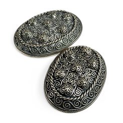 VIKING TURTLE BROOCH, Hedeby, Silver - pair
