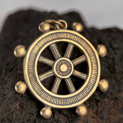 Steering Wheel, massive bronze pendant