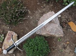 ULTIMA RATIO REGUM etched single handed SWORD FULL TANG
