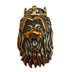 Lion's Head, belt concho, bronze