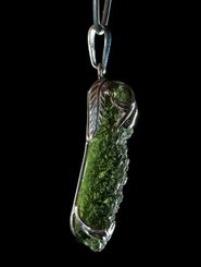 GABROS - Moldavite, sterling silver pendant