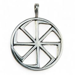 SLAVIC SUN WHEEL TALISMAN, silver Ag 925, pendant