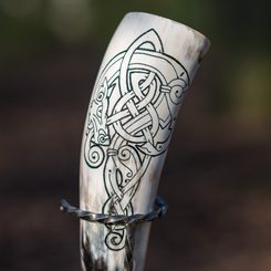 CELTIC WOLF, Carved Drinking Horn 0,4 L