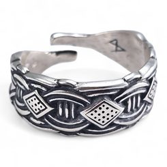 WIKINGER RING verstellbar, Borre-Stil, Silber 925/1000