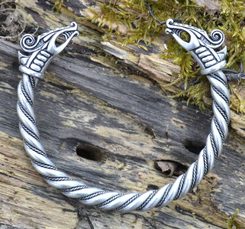DREKI, viking bracelet, silver plated tin alloy