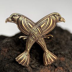 HUGINN and MUNINN - bronze brooch