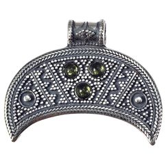 LUNICE - Moldavit, mittelalterlicher Schmuck, Silber 925/1000