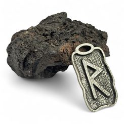 FEHU - Futhark, zinc pendant antique brass